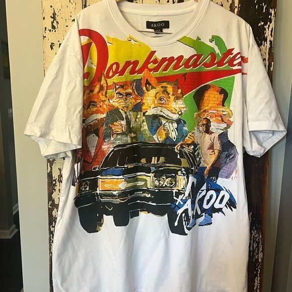 Akoo Donkmaster Foxes car T-shirt. Men’s Size 5X. - Picture 1 of 8